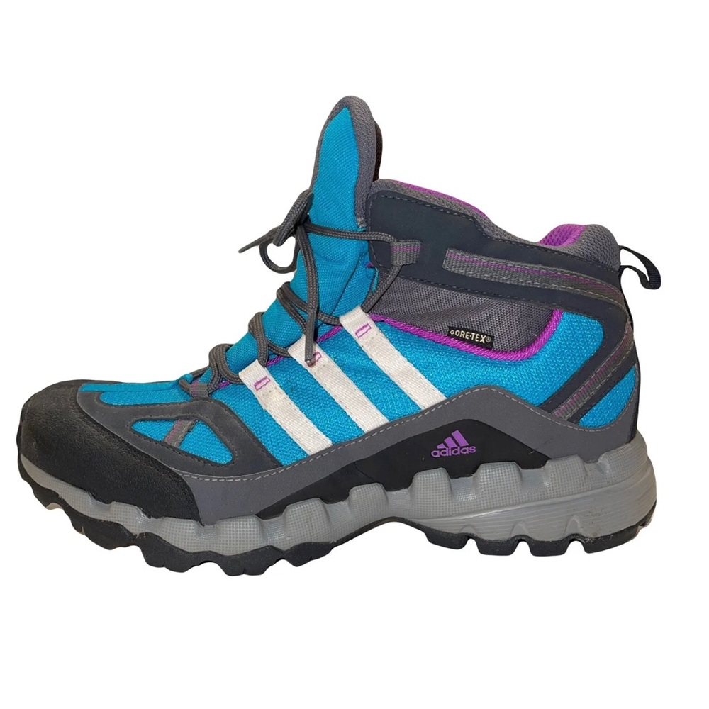 Adidas Outdoor Hiking Shoe Goretex Boot Rugged Women’s 7 Blue/Gray 3 Stripes